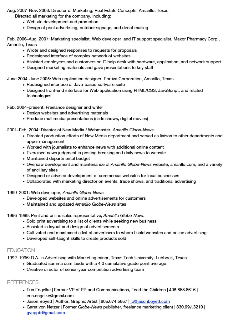 Justin Shumaker Résumé Page 2